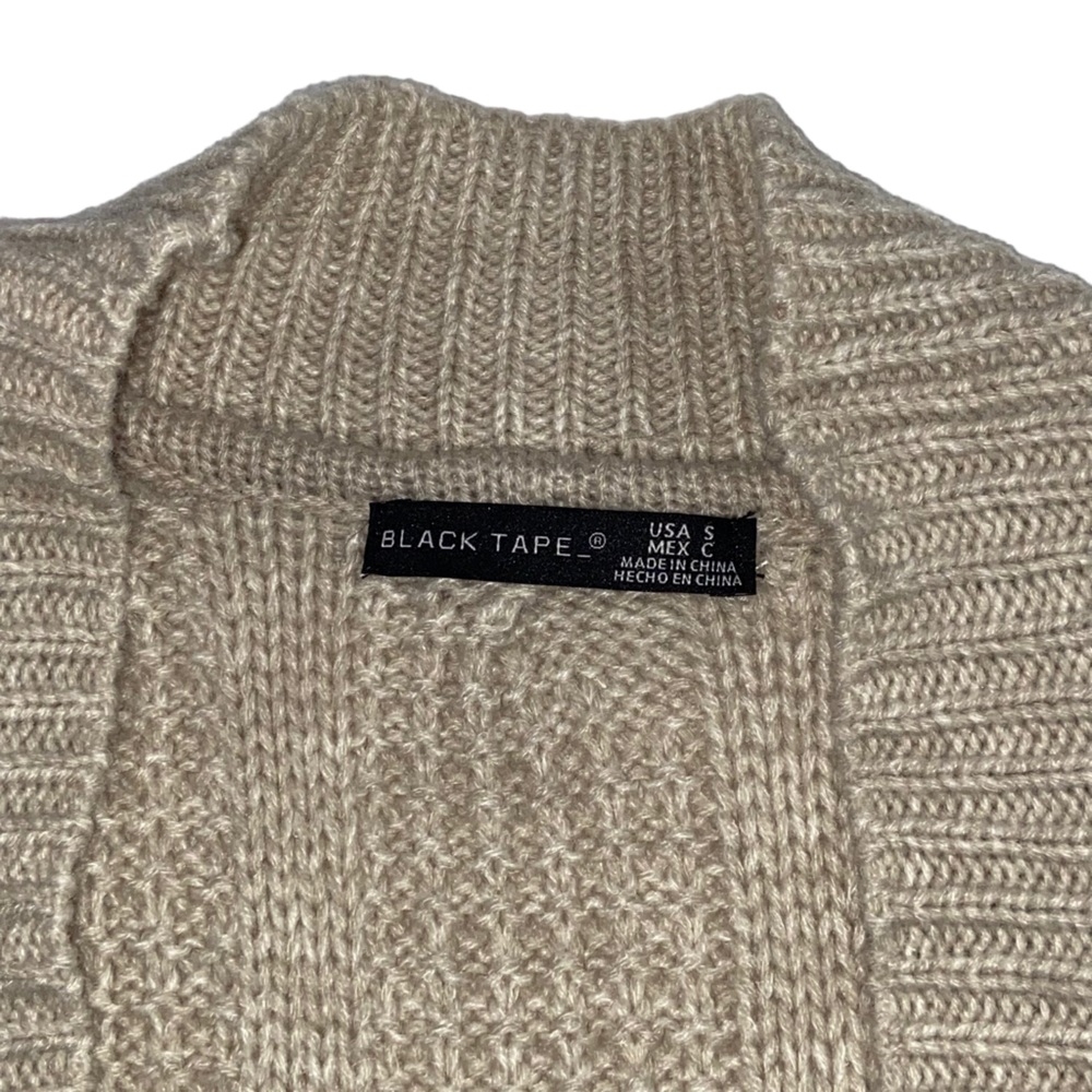 Black Tape Cable-Knit Open-Front Oversized Cardigan - Women’s Small - Picture 10 of 10